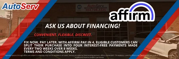 AutoServ financing options with Affirm available.